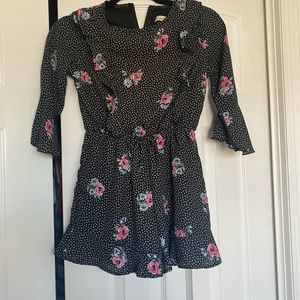 Size medium black floral romper